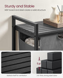 NNEDSZ Laundry Hamper with Shelf and Pull-Out Bag 65L Black and Gray