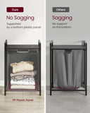 NNEDSZ Laundry Hamper with Shelf and Pull-Out Bag 65L Black and Gray