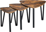 NNEDSZ Industrial Nesting Coffee Table Rustic Brown and Black