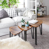 NNEDSZ Industrial Nesting Coffee Table Rustic Brown and Black