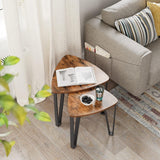 NNEDSZ Industrial Nesting Coffee Table Rustic Brown and Black
