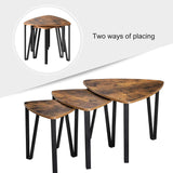 NNEDSZ Industrial Nesting Coffee Table Rustic Brown and Black