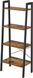 NNEDSZ Ladder Shelf 4-Tier Industrial Storage Rack for Living Room Rustic Brown and Black