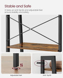 NNEDSZ Ladder Shelf 4-Tier Industrial Storage Rack for Living Room Rustic Brown and Black