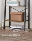 NNEDSZ Ladder Shelf 4-Tier Industrial Storage Rack for Living Room Rustic Brown and Black
