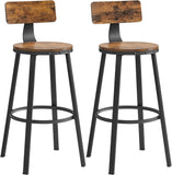 NNEDSZ Tall Bar Stools Set of 2 Bar Chairs Vintage Brown