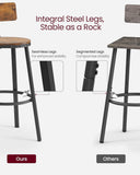 NNEDSZ Tall Bar Stools Set of 2 Bar Chairs Vintage Brown