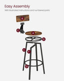 NNEDSZ Tall Bar Stools Set of 2 Bar Chairs Vintage Brown