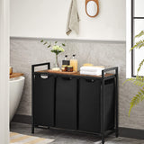 NNEDSZ Laundry Hamper with 3 Bags Rustic Brown and Black