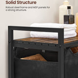 NNEDSZ Laundry Hamper with 3 Bags Rustic Brown and Black