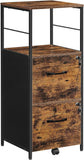 NNEDSZ Filing Cabinet with 2 Drawers Rustic Brown and Black