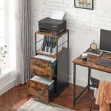 NNEDSZ Filing Cabinet with 2 Drawers Rustic Brown and Black