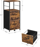 NNEDSZ Filing Cabinet with 2 Drawers Rustic Brown and Black