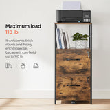 NNEDSZ Filing Cabinet with 2 Drawers Rustic Brown and Black