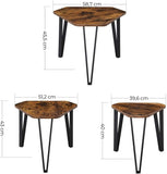 NNEDSZ Nesting Coffee Table Set of 3 Rustic Brown and Black