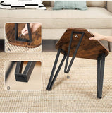 NNEDSZ Nesting Coffee Table Set of 3 Rustic Brown and Black