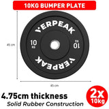 NNEDSZ VERPEAK Black Bumper Weight Plates-Olympic (10kgx2) VP-WP-101-FP / VP-WP-101-LX