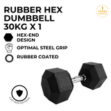 NNEDSZ VERPEAK Rubber Hex Dumbbells 30kg -