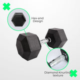 NNEDSZ VERPEAK Rubber Hex Dumbbells 30kg -