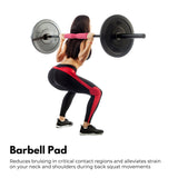 NNEDSZ VERPEAK Barbell Squat Pad set,2 Safety Straps, 3 Hip Resistance Bands, 2 Lifting Strap, Barbell Pad and Bag (Pink)