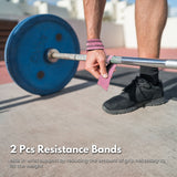 NNEDSZ VERPEAK Barbell Squat Pad set,2 Safety Straps, 3 Hip Resistance Bands, 2 Lifting Strap, Barbell Pad and Bag (Pink)