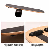 NNEDSZ VERPEAK Wooden Balance Board Trainer with Adjustable Stoppers (Black with Wood)
