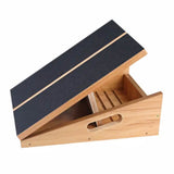 NNEDSZ VERPEAK Wooden Slant Board Adjustable Incline Board and Calf Stretcher with Anti-Slip Safety Treads (Black with Wood)