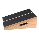 NNEDSZ VERPEAK Wooden Slant Board Adjustable Incline Board and Calf Stretcher with Anti-Slip Safety Treads (Black with Wood)