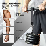 NNEDSZ VERPEAK Wrist Roller Forearm with Soft Foam Grip Handles (Black)