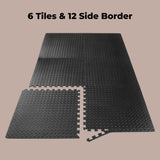 NNEDSZ Verpeak Puzzle Gym Mat EVA Interlocking Foam Tiles with Border (Black)