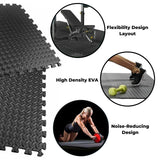 NNEDSZ Verpeak Puzzle Gym Mat EVA Interlocking Foam Tiles with Border (Black)