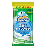 NNEDSZ [6-PACK] Johnson Scrubbing Bubble Flushable Toilet Brush Floral Soap Replacement 12 Pieces