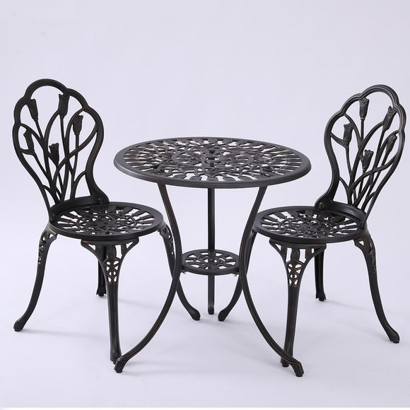 NNEDSZ 2 Seater Dominique Cast Aluminium Bistro Set