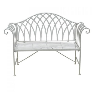 NNEDSZ White Lavinia Iron Outdoor Bench
