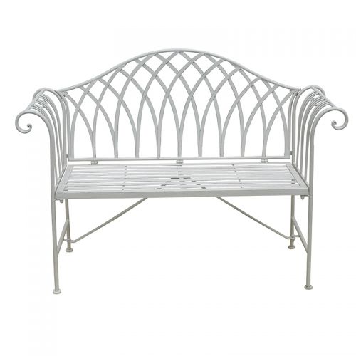 NNEDSZ White Lavinia Iron Outdoor Bench