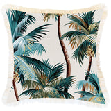 NNEDSZ Cushion Cover-Coastal Fringe Natural-Palm Trees Natural-45cm x 45cm