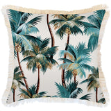 NNEDSZ Cushion Cover-Coastal Fringe Natural-Palm Trees Natural-60cm x 60cm