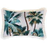NNEDSZ Cushion Cover-Coastal Fringe Natural-Palm Trees White-35cm x 50cm
