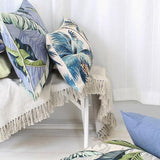 NNEDSZ Cushion Cover-With Piping-Palm Trees White-35cm x 50cm