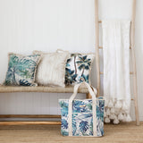 NNEDSZ Cushion Cover-Coastal Fringe Natural-Palm Trees White-45cm x 45cm