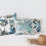 NNEDSZ Cushion Cover-Coastal Fringe Natural-Palm Trees White-45cm x 45cm