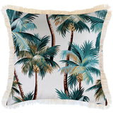 NNEDSZ Cushion Cover-Coastal Fringe Natural-Palm Trees White-60cm x 60cm