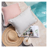 NNEDSZ Cushion Cover-Coastal Fringe Natural-Solid Natural-35cm x 50cm