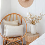 NNEDSZ Cushion Cover-With Piping-Hampton Stripe Beige-45cm x 45cm
