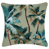 NNEDSZ Cushion Cover-With Piping-Palm Trees Sage-45cm x 45cm