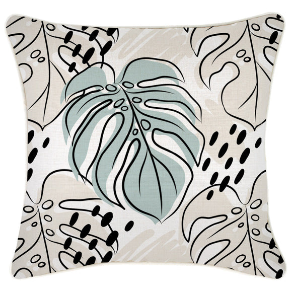 NNEDSZ Cushion Cover-With Piping-Rainforest Seafoam-45cm x 45cm