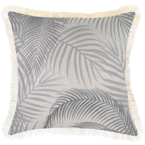NNEDSZ Cushion Cover-Coastal Fringe Natural-Seminyak Smoke-45cm x 45cm