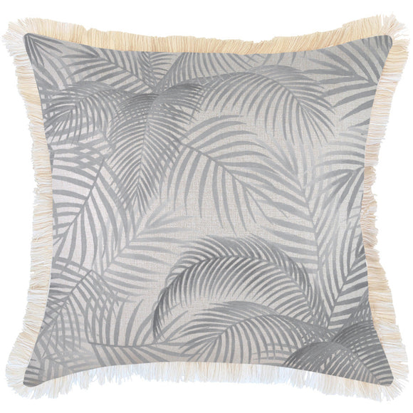 NNEDSZ Cushion Cover-Coastal Fringe Natural-Seminyak Smoke-60cm x 60cm