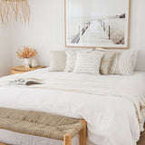 NNEDSZ Cushion Cover-Coastal Fringe-Tall-Palms-Beige-45cm x 45cm