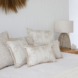 NNEDSZ Cushion Cover-Coastal Fringe-Tall-Palms-Beige-45cm x 45cm